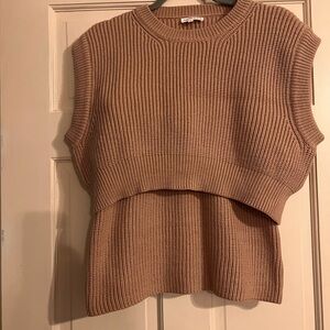 Women's Tan Knit Skirt Set